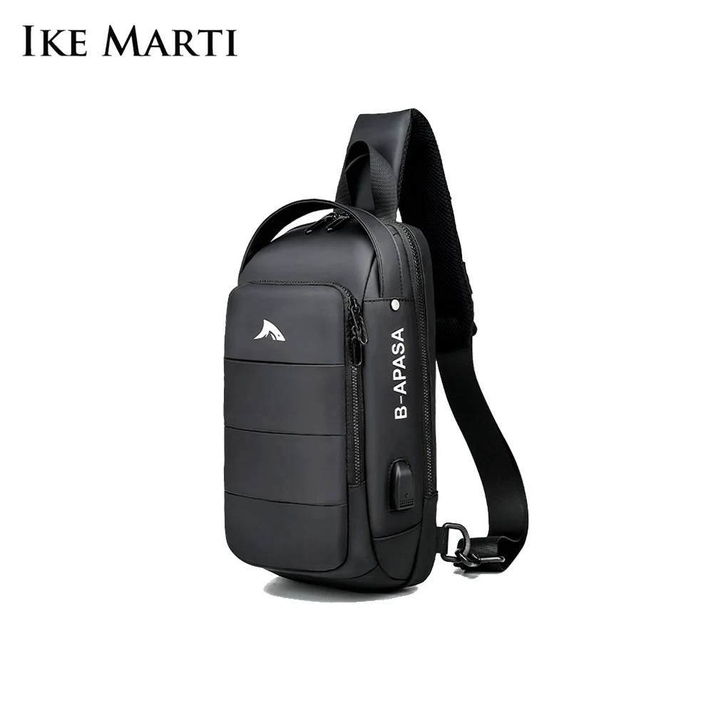 

IKE MARTI New Chest Bag Anti-thief Men Crossbody Bag Male Waterproof Shoulder Bag USB Charging Short Trip For Male Travel Pack