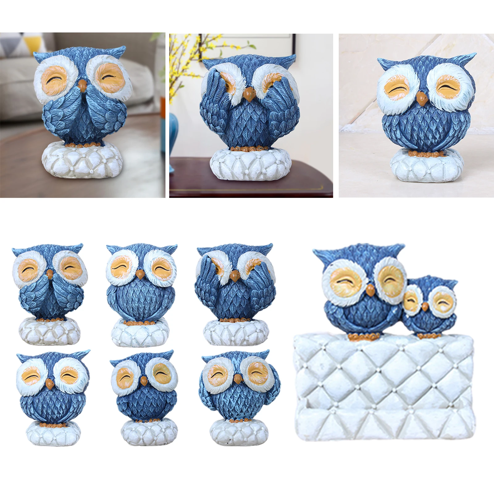 

Полимерные современные фигурки совы, статуэтка животного, гостиная, ТВ, искусственная игрушка, офисное искусство