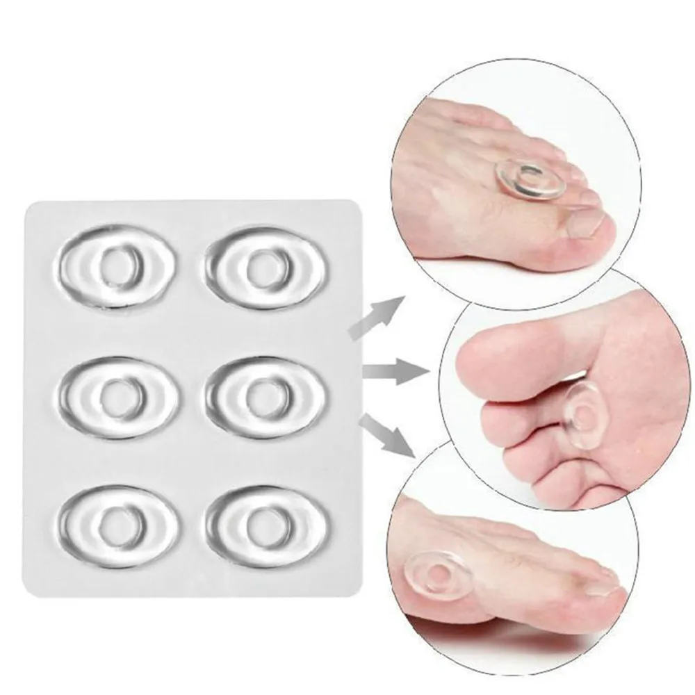 

6pcs/set Silicone Gel Toes Corn Cushions Callus Ring Pads for Toes & Feet Pain Relief Instant Pads Plaster Shoes Foot Care Pad