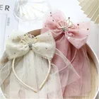 Детские повязки на голову для девочек, повязки для волос принцессы, пряжа, корона, бант, цветочный цветок, Детские аксессуары для волос в Корейском стиле ручной работы, оптовая продажа