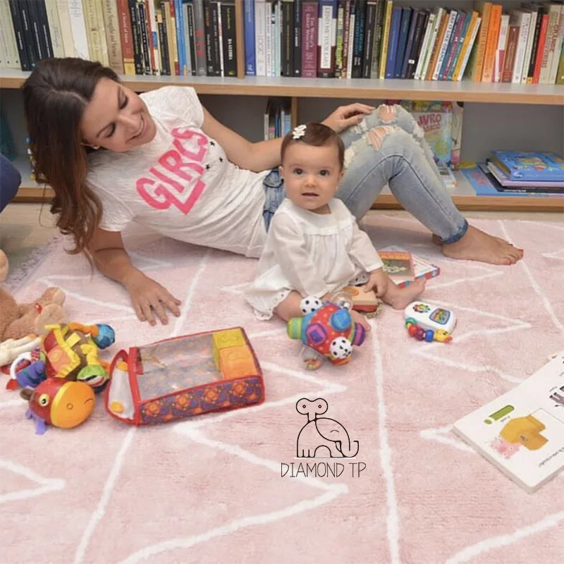 Хлопковый коврик с бахромой декоративный для дома напольный дошкольного