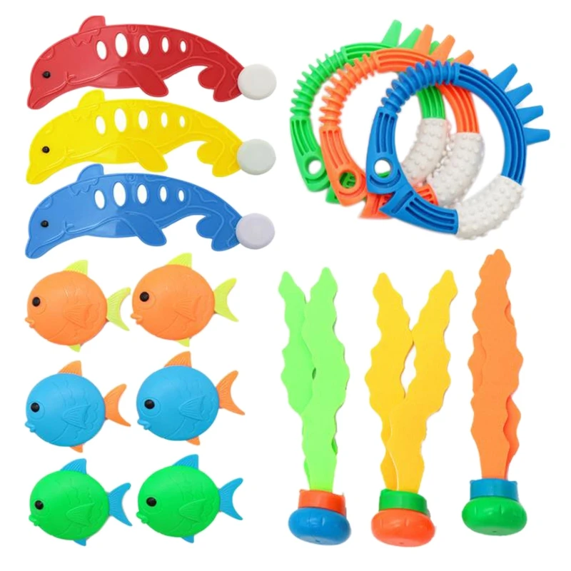 

Diving Pool Toys, 15PCS Pool Toys for Teens Underwater Swimming Games with Diving Fish Diving Training