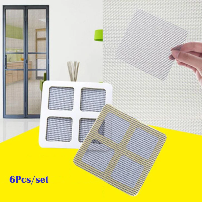 

6Pcs/10Pcs Fix Net Window Adhesive Anti Mosquito Fly Bug Insect Repair Screen Wall Patch Stickers Window Screen Window Net Mesh