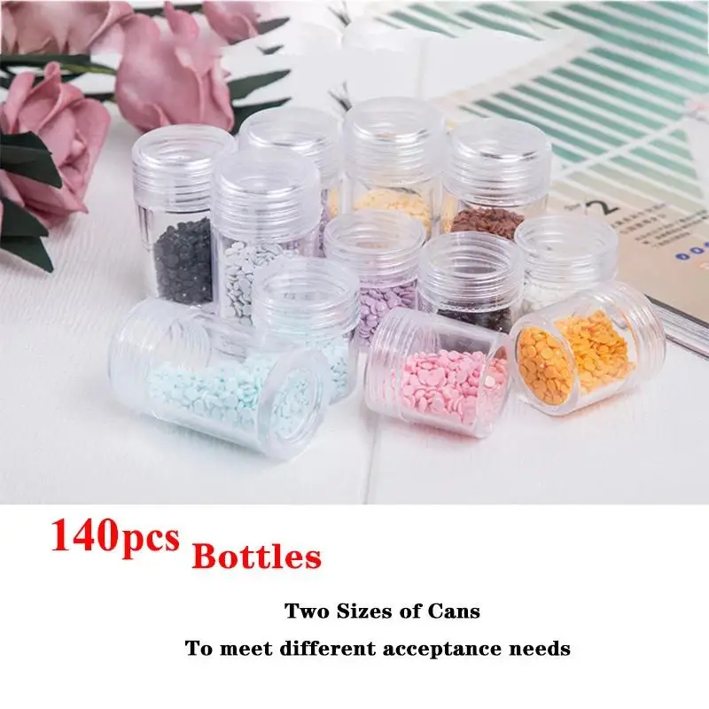

New Fashion 140 Bottles 5D Diamond Painting Accessories Hand Bag Storage Box Beads Embroidery tool Mosaic Container Nail Case