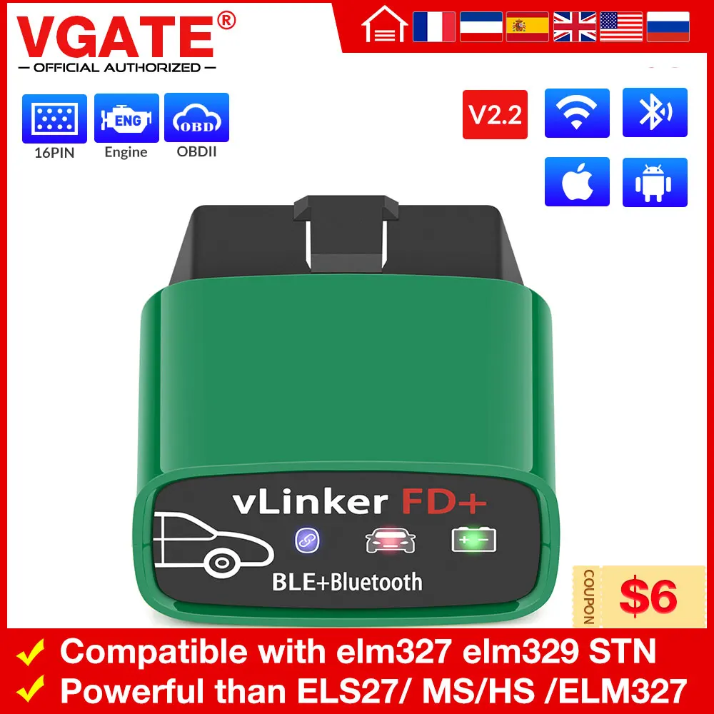 VGATE vLinker FD для Ford Forscan Программирование обновление скрытый MS CAN Испанский