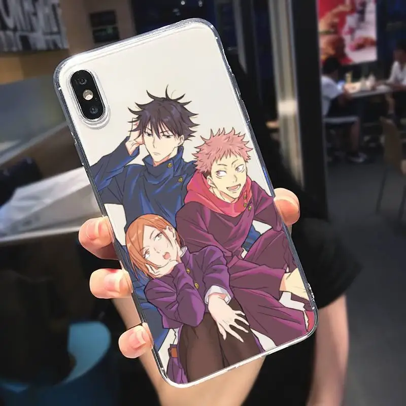 

Anime Jujutsu Kaisen Phone Case Transparent soft For iphone 5 6 7 8 11 12 s c se plus mini x xs xr pro max cover shell funda