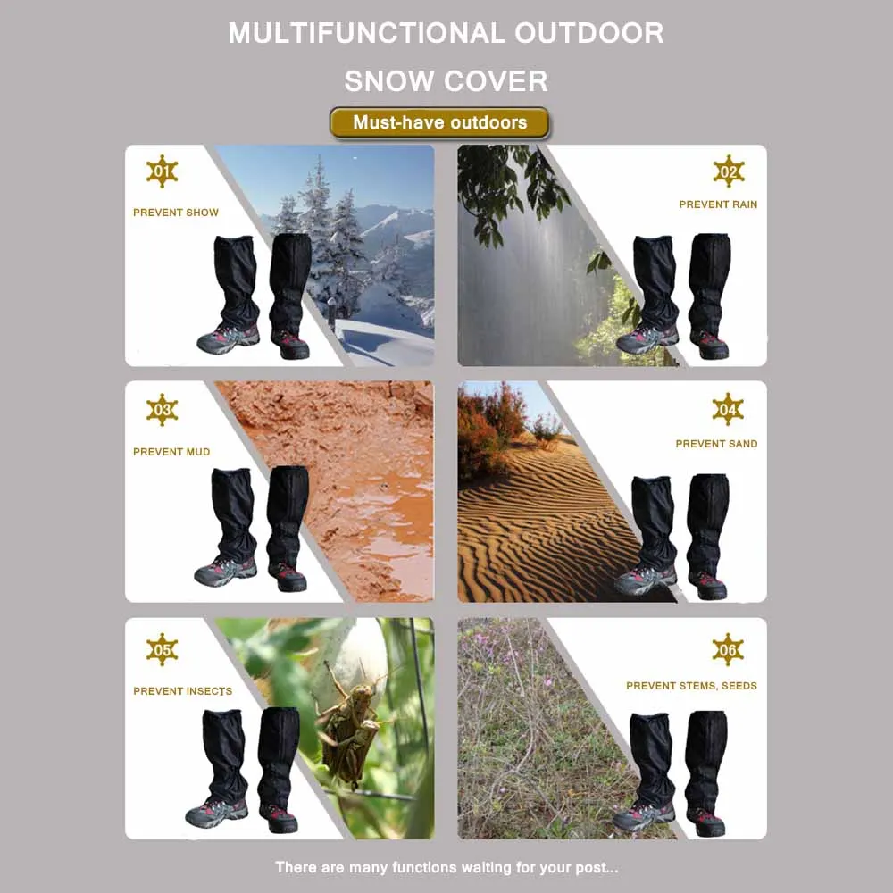 

Outdoor Hiking Trekking Gaiters Shoes Cover Camping Hiking Climbing Skiing Waterproof Boots Gaiters Snow Leg Warmer