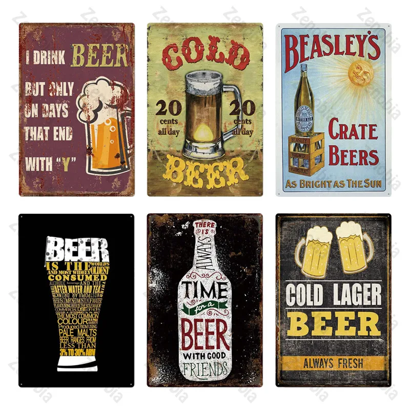 Доска Металл Винтаж пива металлический знак жестяной паба Настенный декор для