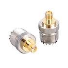 2 шт. антенный адаптер S021A SMA-F для UHF-F SO239 для Baofeng UV-5R PX-777 PX-888 Никель-позолоченный женский разъем антенны