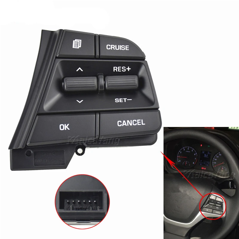 High Quality Steering Wheel Button Cruise Control Switch For Hyundai Movable Collar Solaris/Accent 1.6L 2017 2018 96700-F2210 |