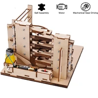 steam science experiment educational kit 3d wooden marble run zuma electric diy assemble mechanical gear engineering model toys