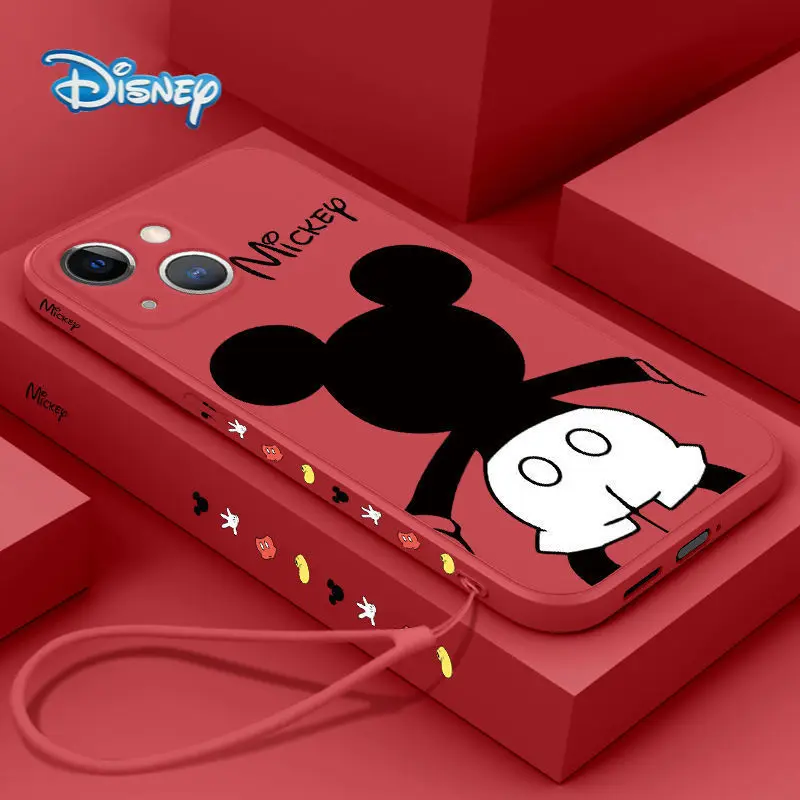 

Disney Mickey Mobile Cartoon Phone Case for iPhone 13 13pro 13pro max 13mini Plus Couples Cute Anti-Fall Protective Covers