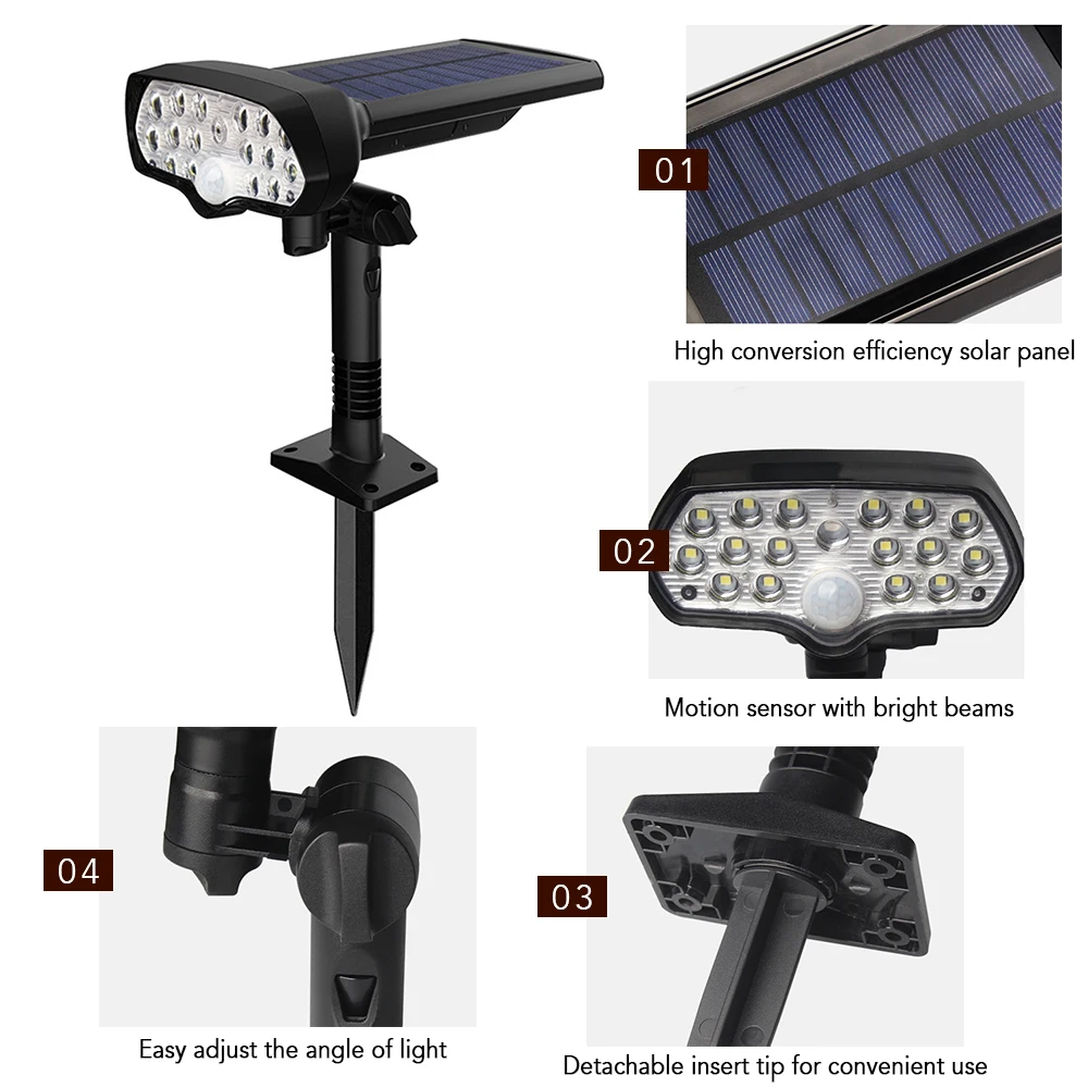 Открытый Кемпинг настенный фонарь беспроводной датчик движения солнечный