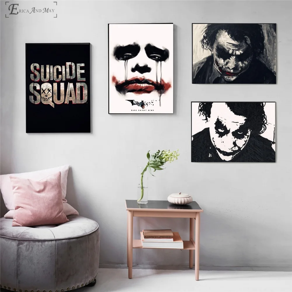 Винтажный плакат с изображением персонажей фильма Джокера картина маслом на