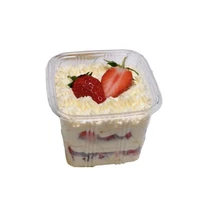 350ml disposable clear cake box container with lid cheese ice cream fruit mousse packaging box wholesale