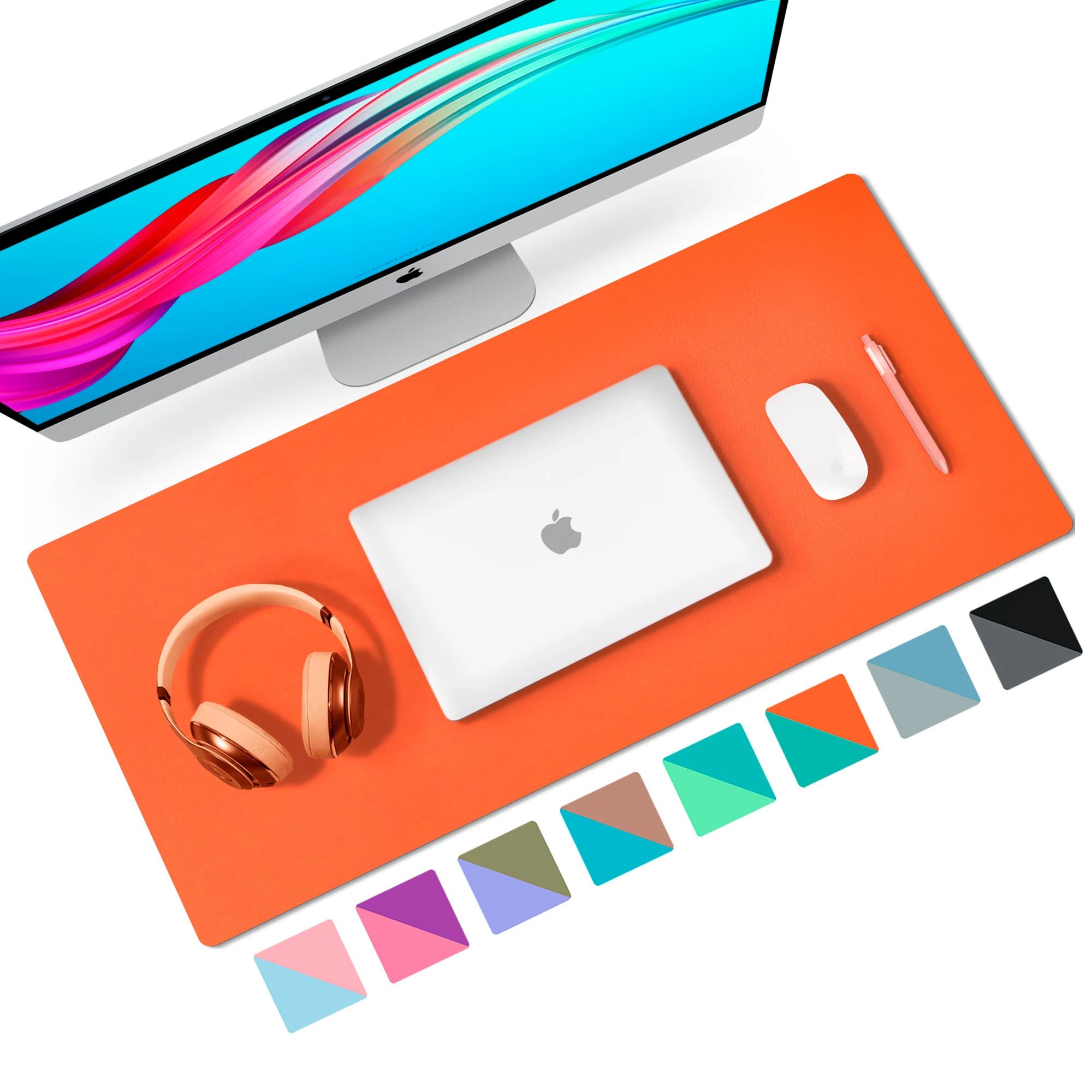 double side pu leather desk pad mat computer table keyboard mat gaming mouse pad large laptop mat gamer mousepad for office free global shipping