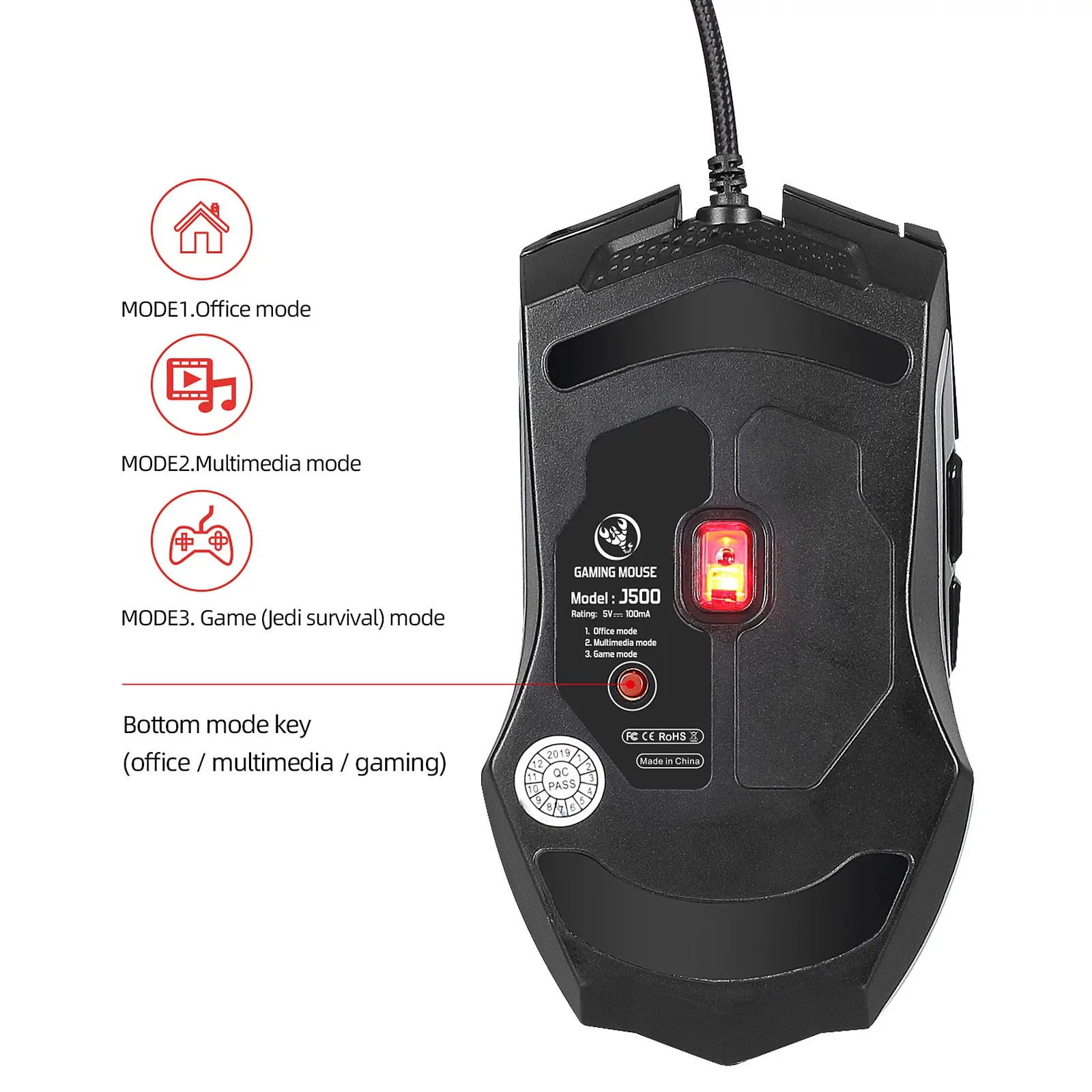 

Gaming Mouse Light Up Home Office Profession RGB Backlit Personalized Photo All Devices 10000 DPI Optical Sensor Mouses