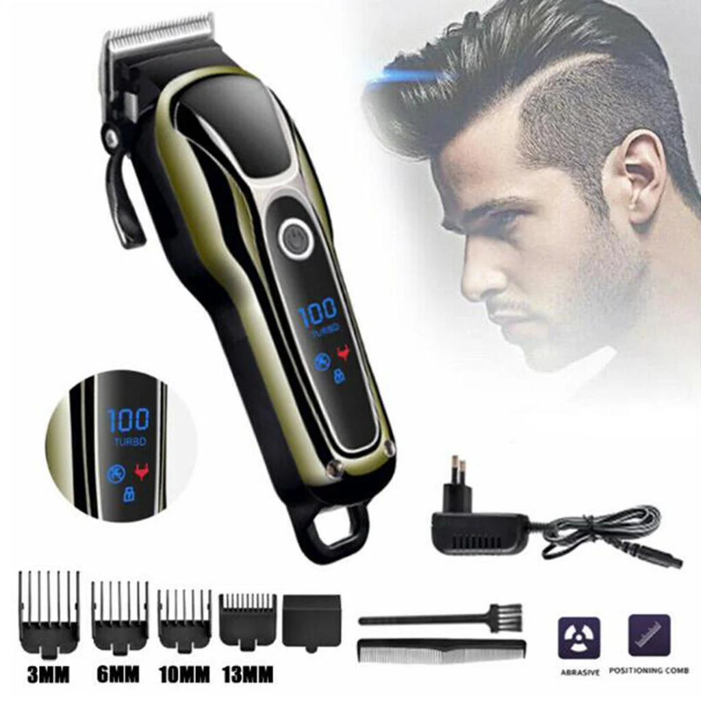 

Electric LCD Hair Clipper Trimmer Haircut Machine Barber Shaver EU Plug Kids Child Adults Hair Cutting Kit Barber Shaver