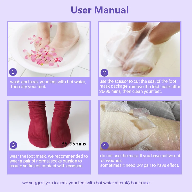 

12packs Exfoliating Foot Mask Pedicure Socks Exfoliation for Feet Mask Remove Dead Skin Foot Peeling Mask Nourishing Feet Mask