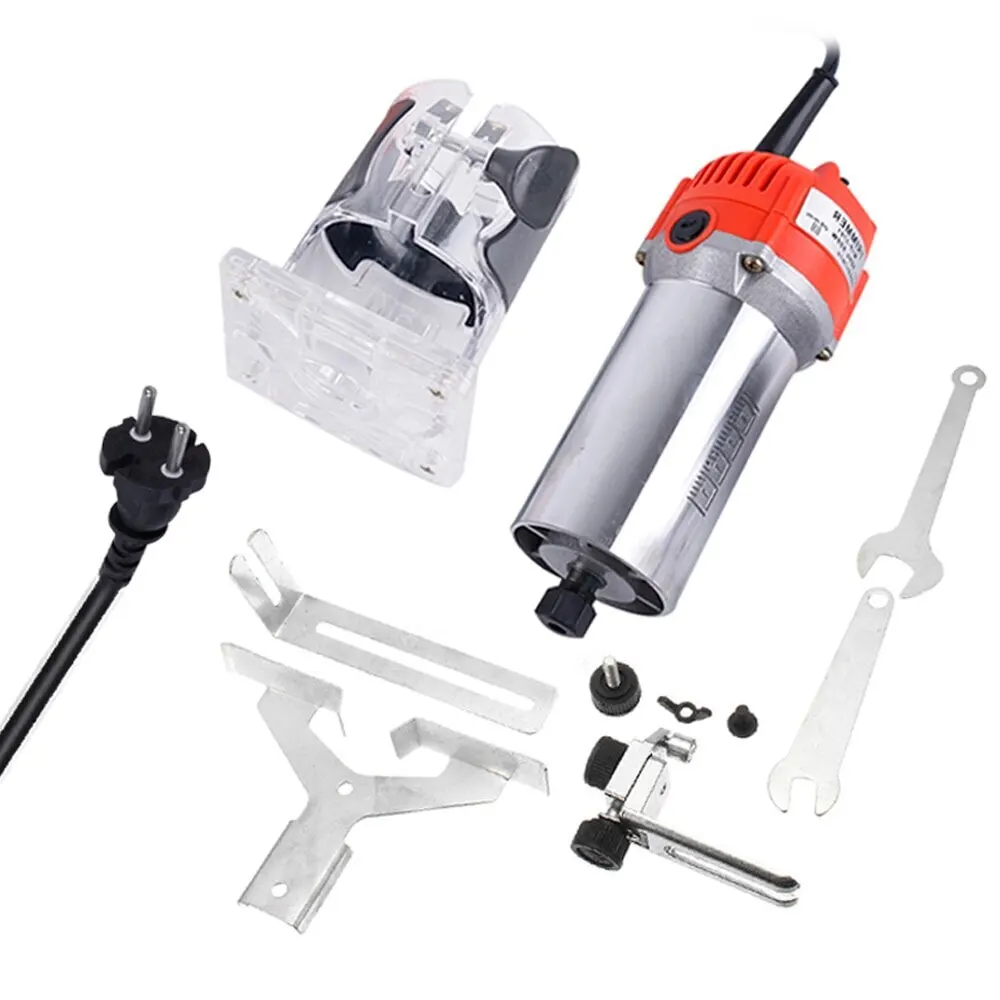 

220V/110V Woodworking Electric Trimmer 30000rpm Wood Milling Engraving Slotting Trimming Machine Wood Router Slotting Trimming