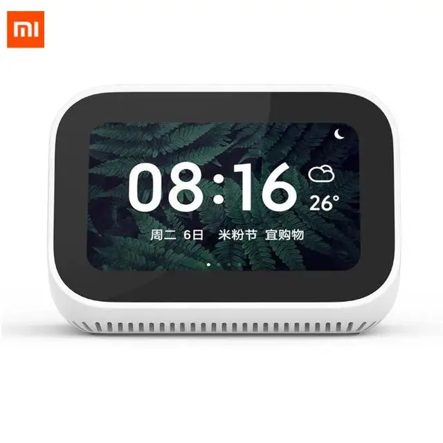 white AI сенсорный экран Bluetooth Xiao mi будильник WiFi смарт-подключение 5,0 динамик цифровой дисплей спикер mi спикер - Цвет: white