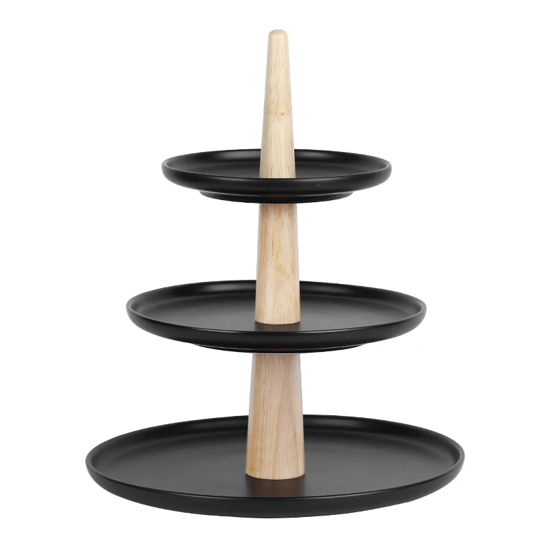 Матовая керамическая двухслойная тарелка для фруктов десертная послеобеденного