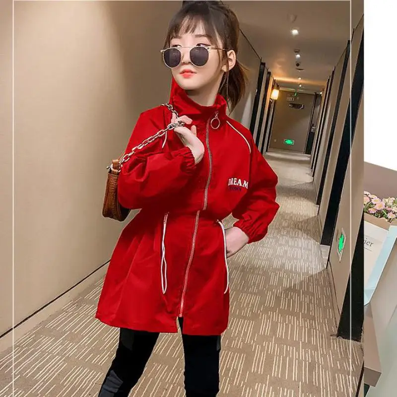 Пальто для девочек зимние куртки с кулиской черная зимняя куртка отдыха пальто