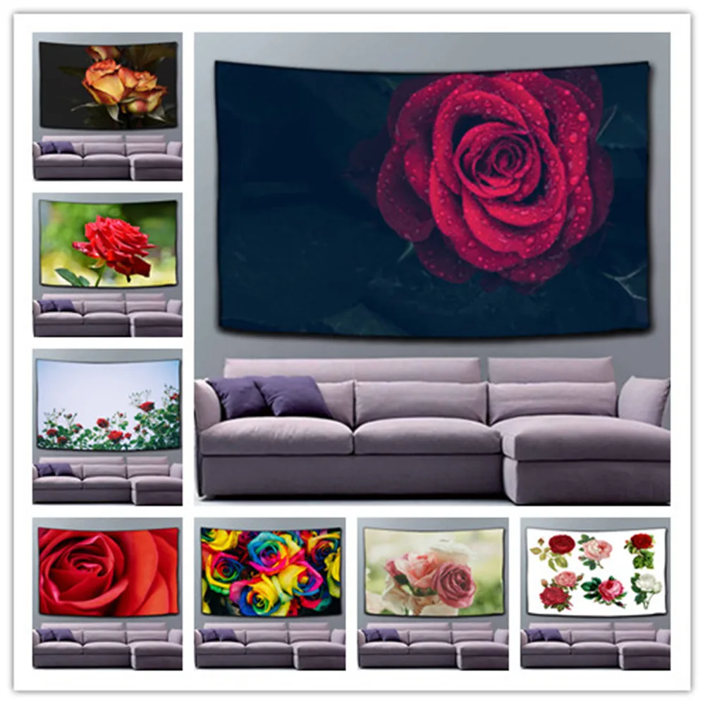 

Flower Tapestry Wall Hanging Polyester Blanket Art Decor Beach Throw Cloth Yoga Mat