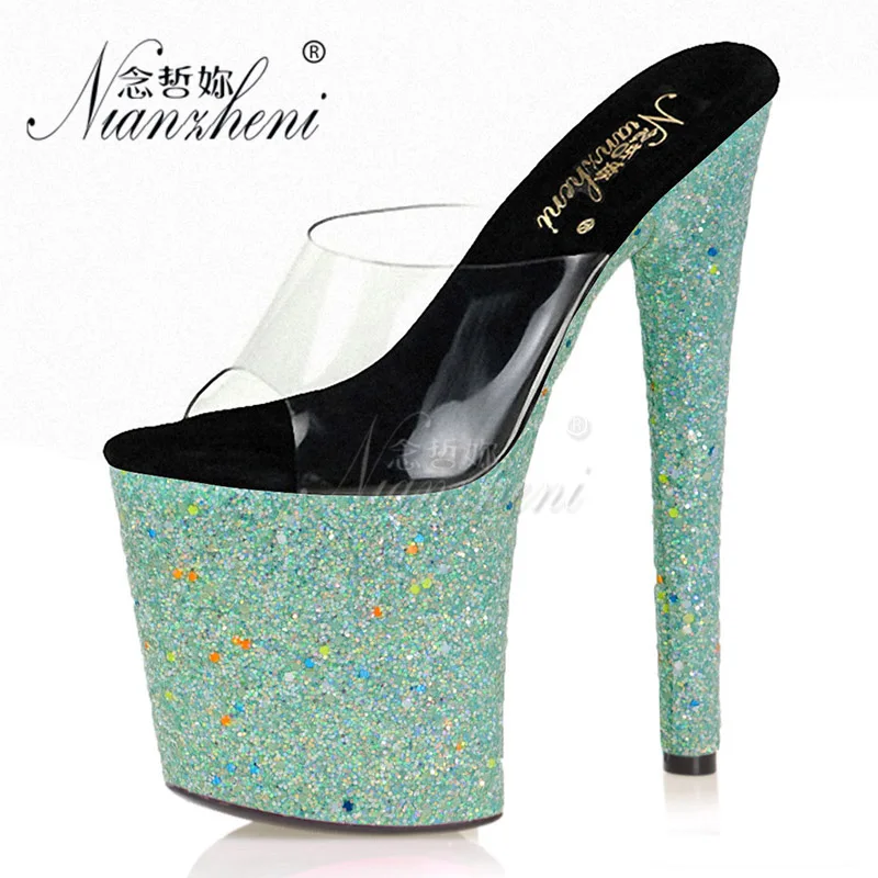Женские туфли на каблуке Сексуальные каблуки стриптизерши 20 см светящиеся