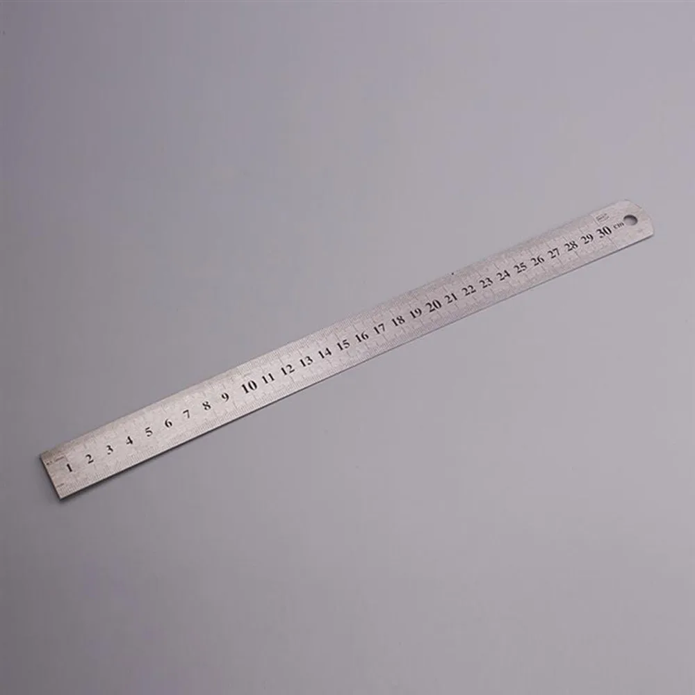 

3pcs Stainless Steel Rulers Marking Double-side Scale Imperial Metric 20/30/40cm 00% Brand New And High Quality