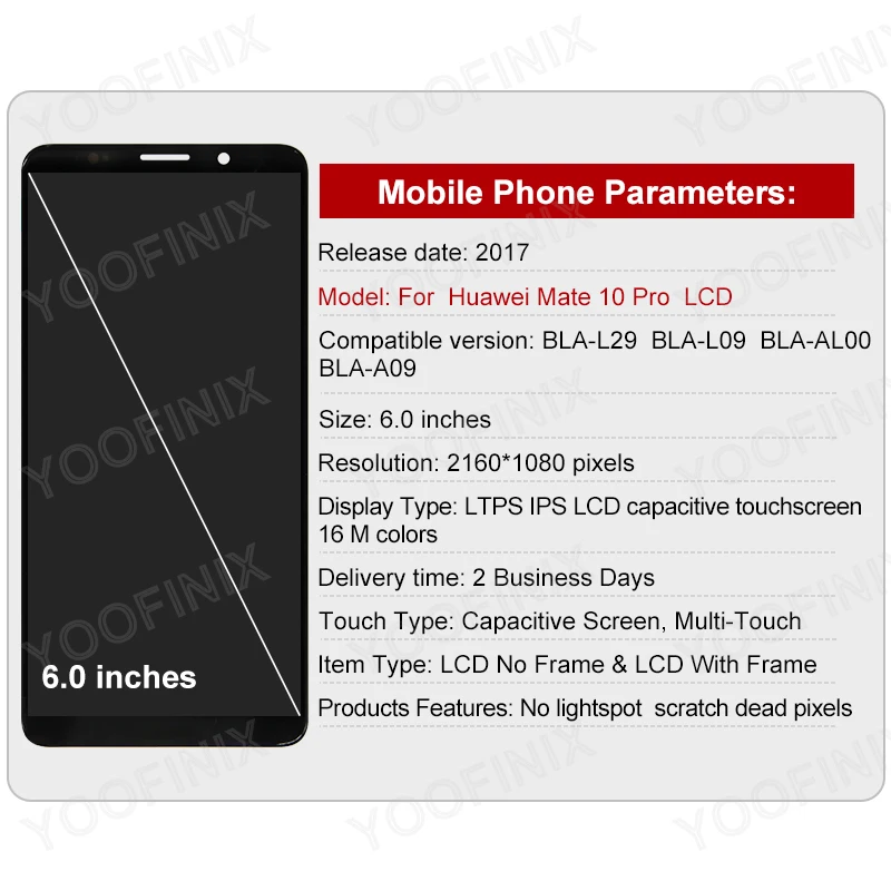 Дисплей 6 0 &quotSuper AMOLED для Huawei Mate 10 Pro ЖК-дисплей BLA-L09 BLA-L29 в сборе запасные части