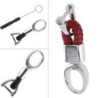 fashion zinc alloy pu redblack leather car key strap accessories key ring car auto key strap waist walle keyrings keyholde