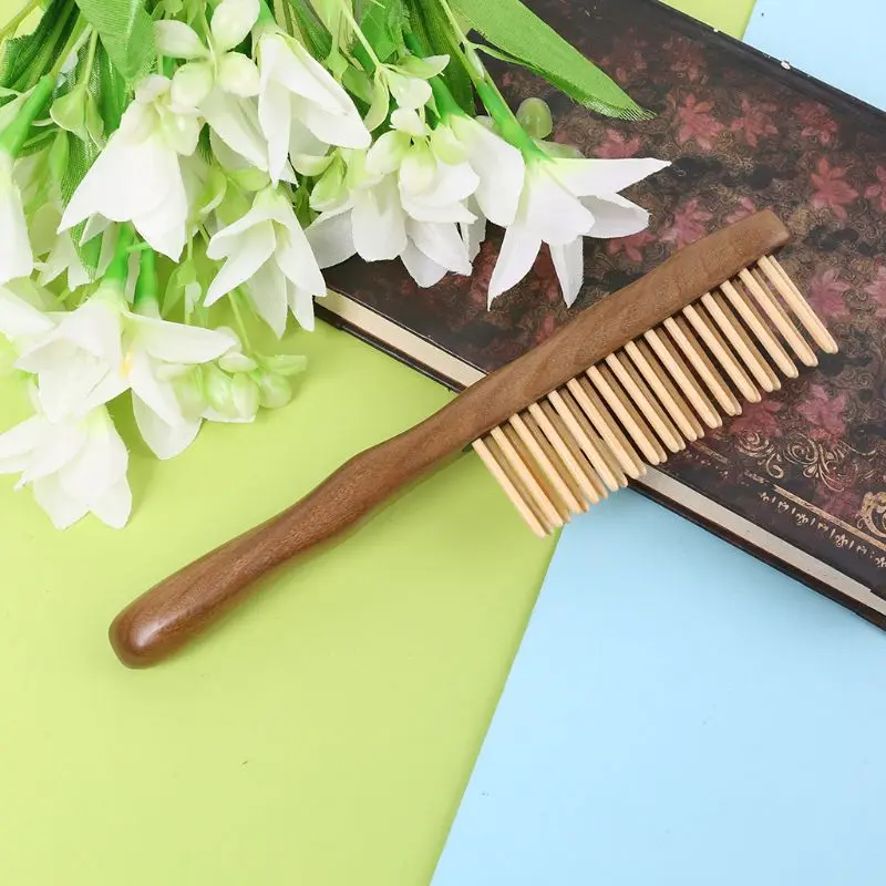 

Natural Sandalwood Hair Comb Handmade Wooden Comb Detangling Wide Tooth Comb