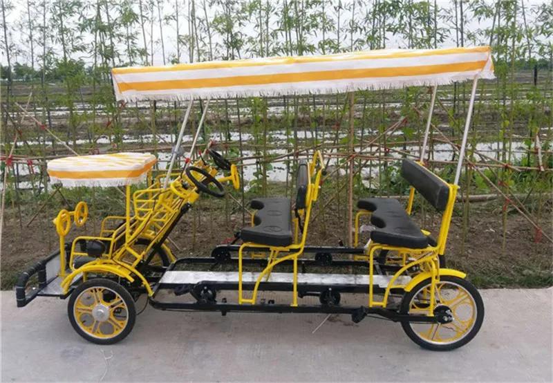 4-местная педаль для взрослых туристический грузовой трехколесный велосипед