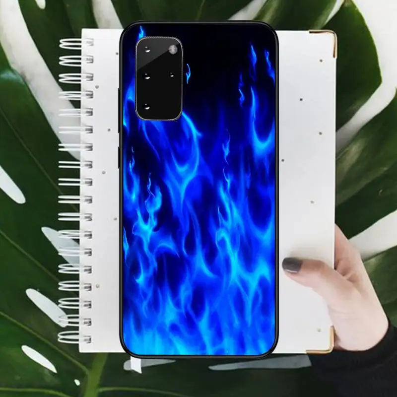 

fire red blue pattern article Phone Case For Samsung galaxy S 7 8 9 10 20 edge A 6 10 20 30 50 51 70 note 10 plus