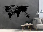 Виниловая наклейка на стену с изображением карты мира и компасом, украшение для дома и автомобиля, WL759