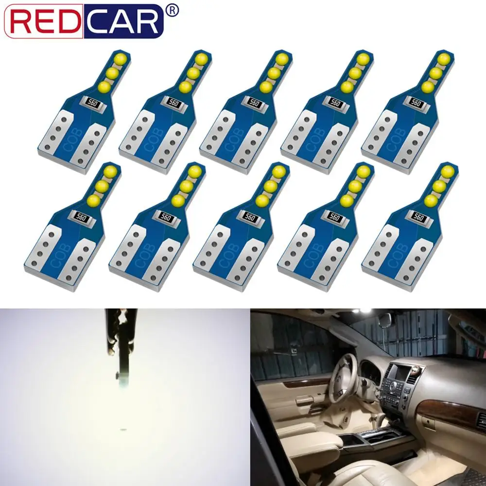 10 шт. T10 W5W супер яркие светодиодные лампы 6SMD моноблочные чипы 194 168 WY5W 501 2825 Авто