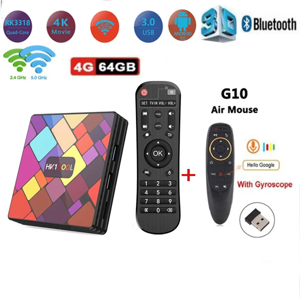 HK1 COOL TV Box Android 9 0 hk1cool поддерживает bluetooth 2 4g и 5 wifi usb 3 2g 16g/4g 32g/128g RK3318 4K 3d