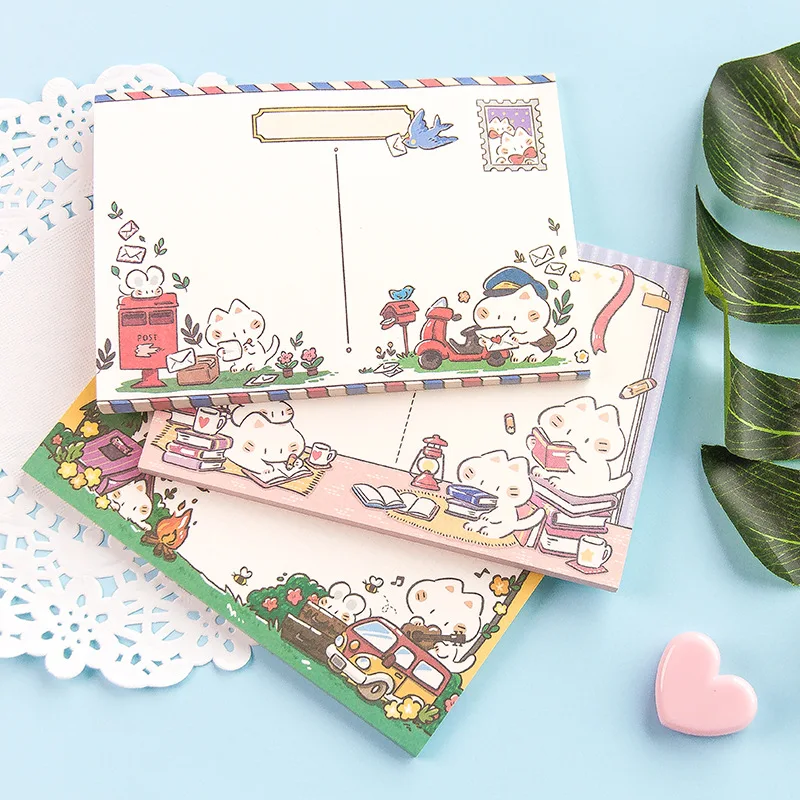 

10 set/lot Memo Pads Sticky Notes Cartoon Cat diary Scrapbooking Stickers Office School stationery Notepad