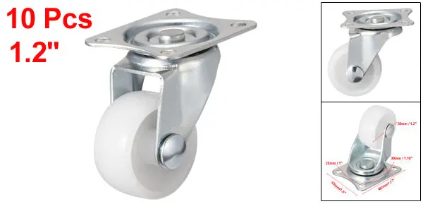 

Uxcell 1.2 Inch 1 Inch 2 Inch Fixed Swivel Caster Wheels PP 360 Degree Top Plate Mounted Caster Wheel for Trolleys Furniture