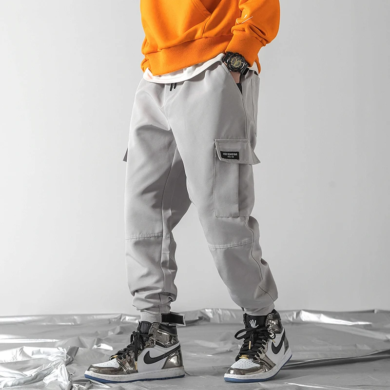 

Men Streetwear Hip Hop Joggers Harem Pants 2020 Mens Overalls Grey Cargo Pants Korean Fashions Black Sweatpants