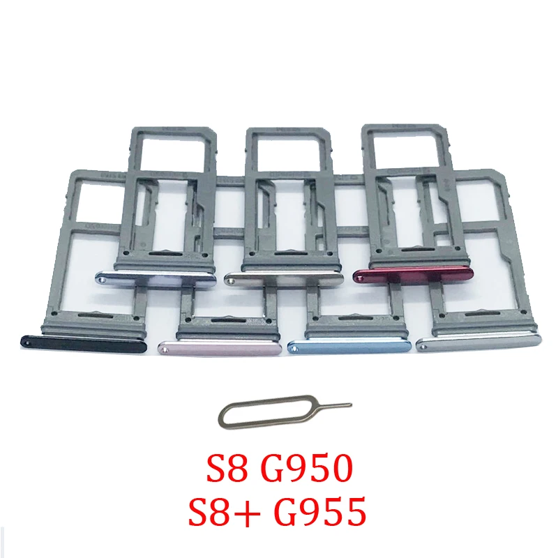 

Phone SIM Card Tray Slot For Samsung S8 Plus S8+ G950F G955F G950 G955 Original New SIM Chip Micro SD Card Tray Holder Adapter