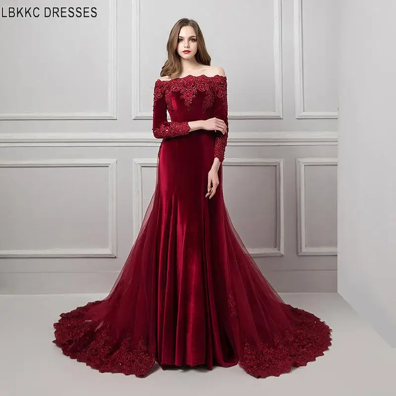 Вечернее платье с вырезом лодочкой аппликации для вечернего платья кружевные