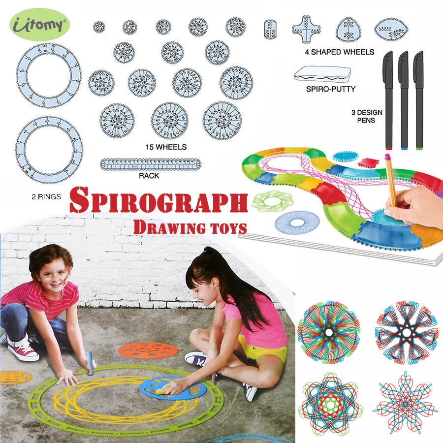 Набор игрушек для рисования spirographic свободный стиль создание рисунков обучающая игра развивающие игрушки