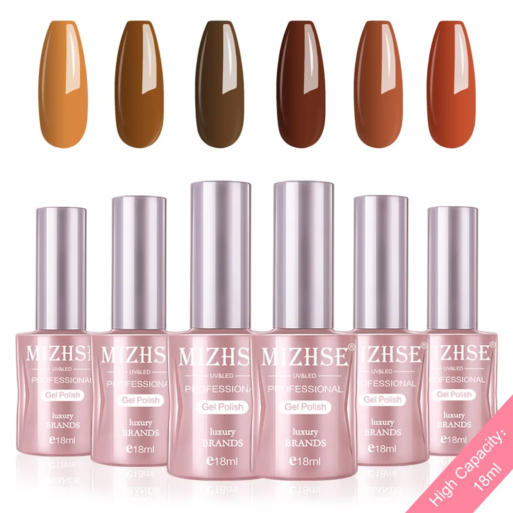 P46 MIZHSE Гель-лак для ногтей Esmalte Permanente Гель-лак набор для маникюра 18 мл Высокая емкость бутылки с подарочной коробкой 6 шт. в комплекте - Цвет: P46