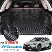 Leather Car Trunk Mat For Subaru XV Crosstrek 2019-2021 Cargo Liner Trunk Floor Pad Carpet Car Accessories