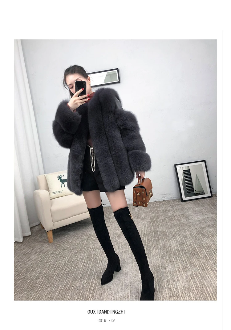 ZDFURS* натуральный мех, Лисий мех, шуба, дизайнерское, для девушек, зимнее, действительно Лисий мех, шуба, съемный, натуральный мех, шуба, Женская