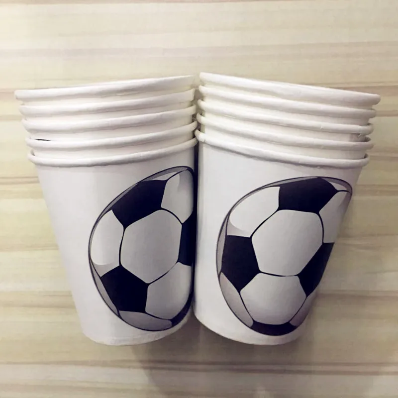 Горячая 2019 белая черная футбольная Тема одноразовые столовые приборы для