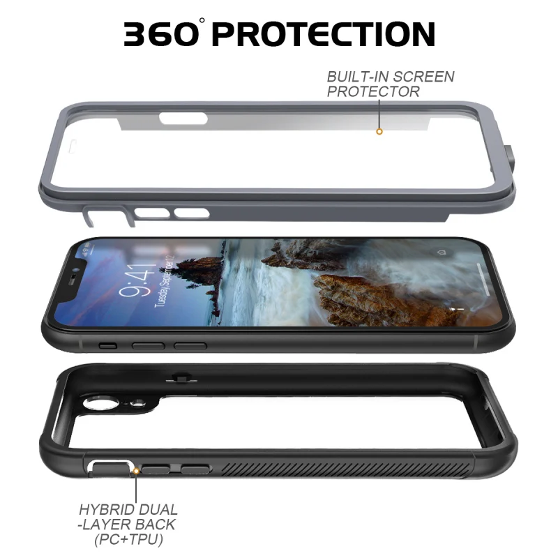 Грандевер Прозрачный бампер чехол для iphone 8 7 Plus X XS Max XR PC TPU задняя крышка 11 pro