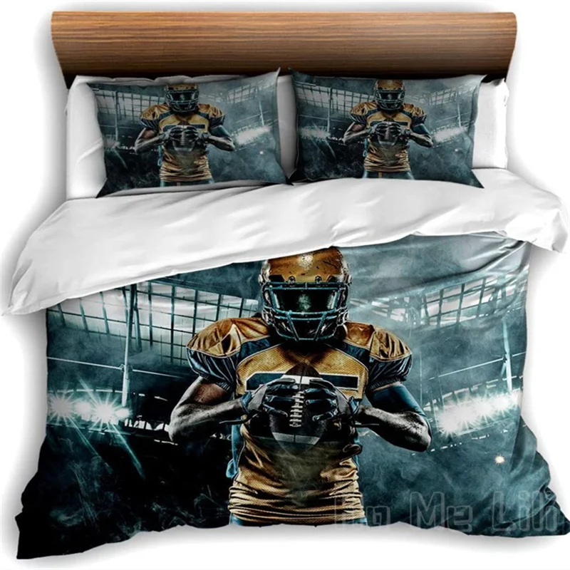 

American Football Sportsman Players Bedding Set Usa Duvet Cover By Ho Me Lili With Pillowcases Microfiber No Comforter